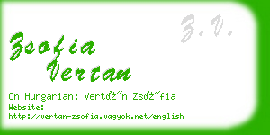 zsofia vertan business card